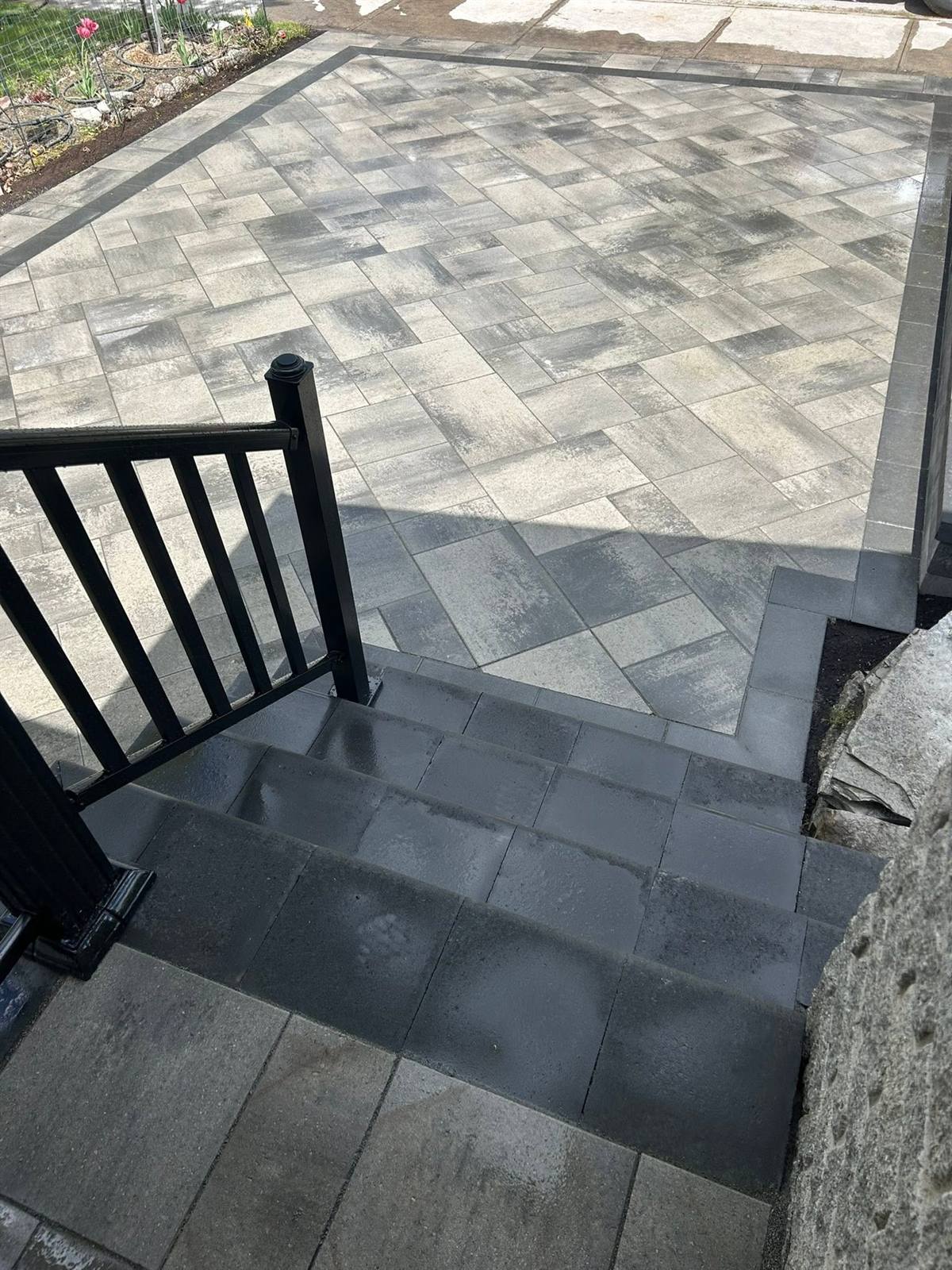 Interlock entrance steps in Kingston, Ontario